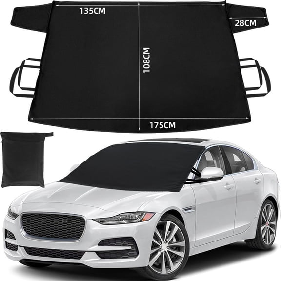 Windshield Cover for Ice and Snow | Snow, Ice, and Frost Protection Car Windshield Cover (68.9x42.5 inches) | All-Weather Car Snow Cover for Sedans, SUVs, and Hatchbacks