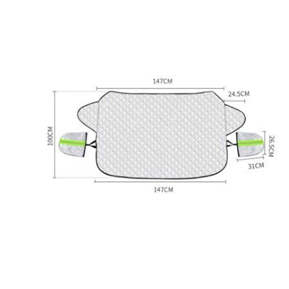 Windshield Cover for Ice and Snow - 243 x 105 cm Aluminum Film Car Windshield Sun Shade and Snow Protector with Elastic Straps
