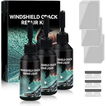 Windshield Crack Repair Kit, 2025 New Cracks Gone Glass Repair Kit, Premium Windshield Repair Kit for Chips and Cracks Car Glass Repair Kit, Cracks Gone Glass Kit Automotive Windscreen Tool (3PCS)