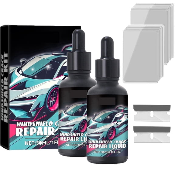 Car Windshield Crack Repair Kit, Automotive Glass Repair Fluid, Chip & Scratch Fix(2PCS)