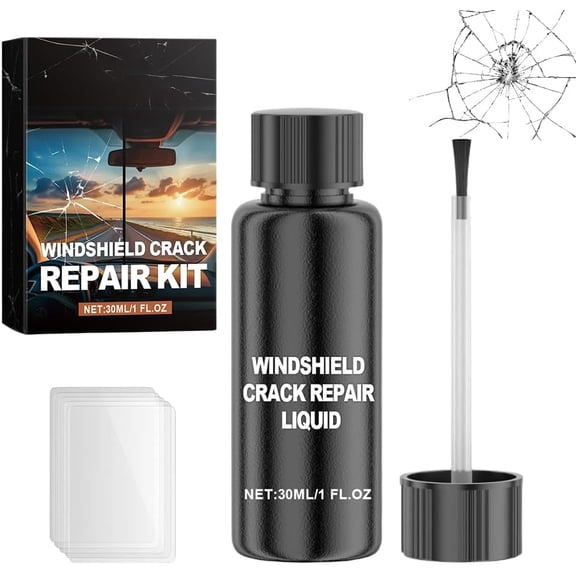 Windshield Crack Repair Kit, 2026 Upgraded Car Windshield Cracks Gone Glass Repair Fluid Kit, Windshield Chip Repair Liquid for Cracks Quick Fix Tools, Windows Mirrors Glasses(1PC)