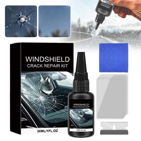Windshield Crack Repair Kit, Automotive Glass Chip Crack Repair Liquid, DIY Car Window Glass Restore Set, Quick Fix Resin Repair Tool for Star Cracks, Bullseye Chips and Small Windshield Damage