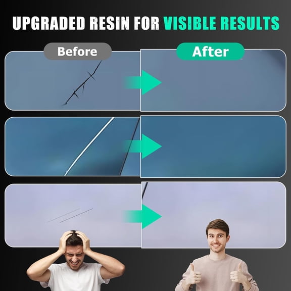 Windshield Crack Repair Kit Glass Chip & Crack Repair Tool with Resin Liquid, DIY Fix for Car Windshield, Quick & Easy