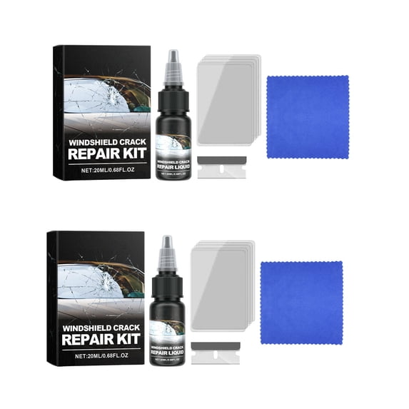 Windshield Crack Repair Kit, Glass Repair Kit with Epoxy Resin, Curing Film & Blade – Easy DIY Car Windshield & Glass Crack Repair Solution for Durable, Clear Results