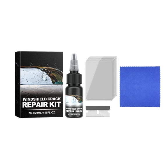 Windshield Crack Repair Kit, Glass Repair Liquid for Chips and Cracks, DIY Auto Window Fix Kit for Windshield Damage A