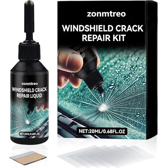 Windshield Crack Repair Kit, Professional Glass Repair Liquid for Chips and Cracks, Quick and Durable Fix for Car Windshields,Formula for Home or Garage Use