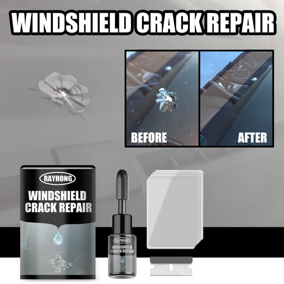 Windshield Crack Repair Kit, ZzCityTK Professional Glass Scratch Chip Repair Fluid 20ml, Easy DIY Car Home Window Repair with Resin Blade Curing Film