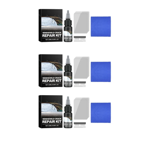 Windshield Crack Repair Liquid 20ml Glass Repair Kit Epoxy Resin Quick Crack Fix Automotive Windshield Strengthening DIY Curing Film Transparent Repair Liquid Enhance Driving Safety