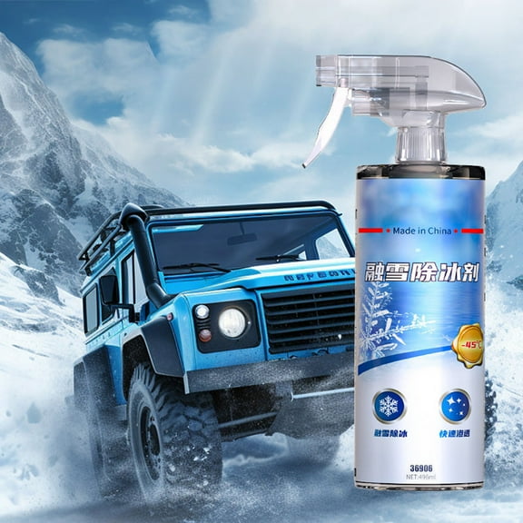 Windshield De-Icer Spray 496ml, Fast Acting Ice Melter for Car Windows, Locks, Steps, Safe for Paint & Rubber, Prevents Frost & Ice Buildup, Winter Emergency Car Care Solution