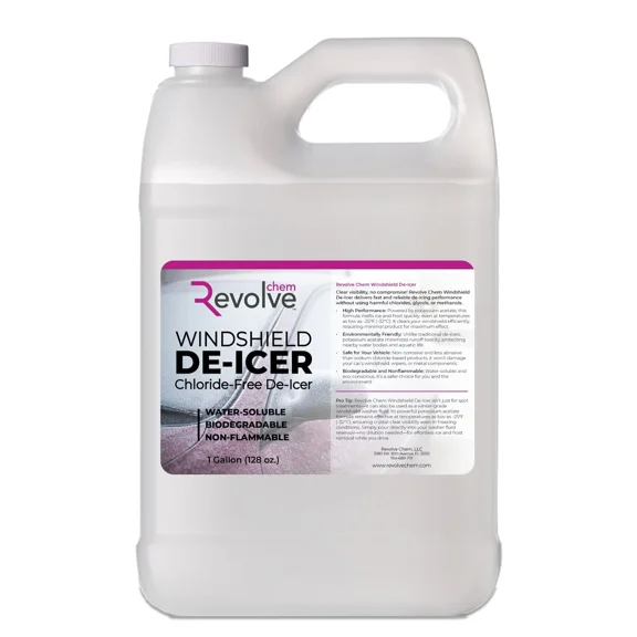 Windshield De-Icer & Washer Fluid - 1 Gallon - Chloride-Free Formula for Fast Ice & Snow Removal