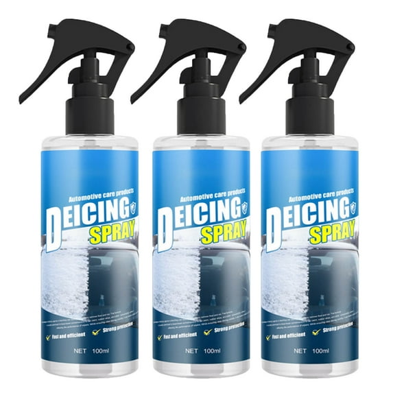Windshield Deicer Spray - Fast Snow Remover, Windshield Deicing Spray | Quick Ice Melting Solution for Automotive Vehicles, Cars, Trucks, SUVs, Winter Frost Removal, Safe Glass Cleaner, Snow, 3PCS