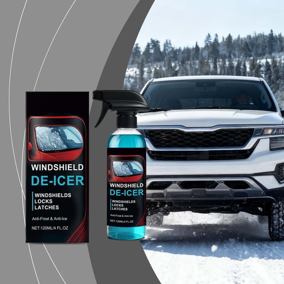 Windshield Deicer Spray, Instant Ice Melter for Car Windows, Fast-Acting Deicing Fluid with Safe Formula, Portable Winter Emergency Kits Essential for Icy Mornings