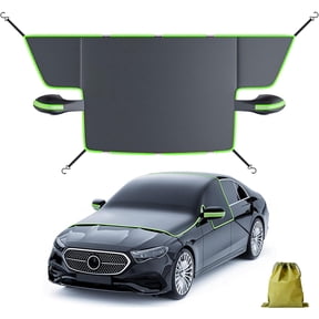 Windshield Frost Protector Cover with Reflective Warning Strip, Windshield Cover Sun Shade, Universal Fit for SUV, Truck, Sedan, Van