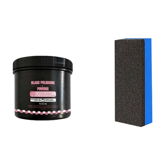 Windshield Glass Polishing Powder For Oil Film Removal 2.76 Inches Tall Container Restores Transparency And Driving Visibility