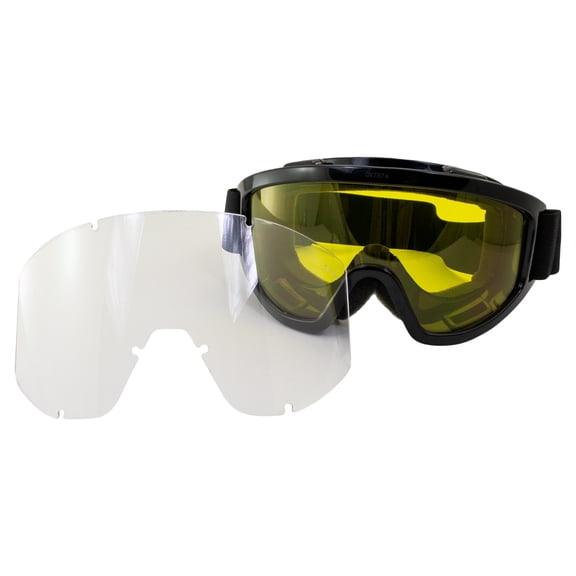 Windshield Goggle Kit YELLOW and CLEAR Lenses Fits Over Most Glasses