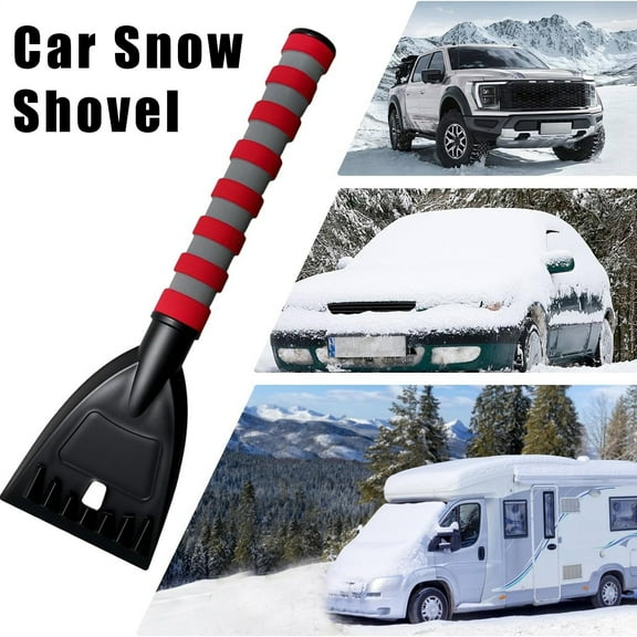 Windshield Ice Scraper and Removal Tool with Ergonomic Silicone Grip for All Vehicles Winter Emergency Car Care Kit