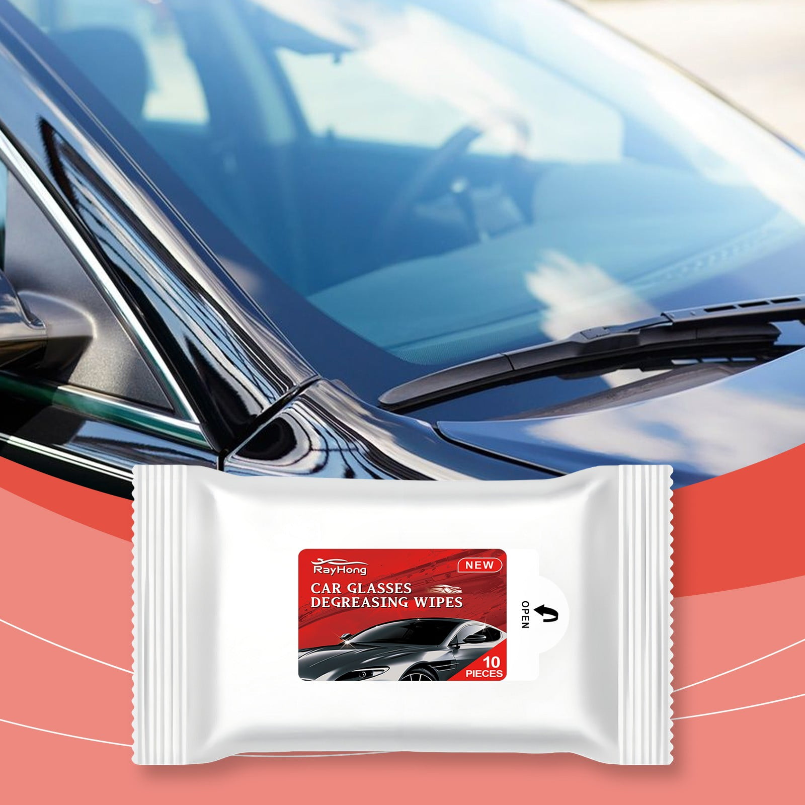 Windshield Oil Film Removal Wipes for Auto 10ml Clears Stains and Windshield Oil Film Removal Wipes for Auto 10ml Clears Stains and