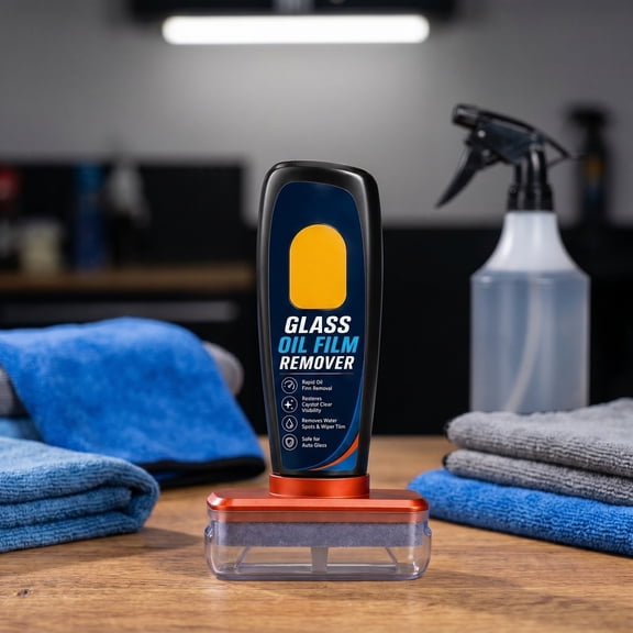 Windshield Oil Film Remover Brush, Car Glass Cleaner Streak Free Water Spot Removal Tool, Glass Cleaning for Windshield Side Window Rear Mirror Daily Driving Visibility