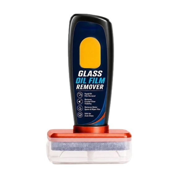 Windshield Oil Film Remover, Car Glass Cleaner Kit Hydrophobic Rain Protection Spray Brush Removes Grease Stains Water Marks Fast Visibility Restore, for Cars Trucks Motorcycles