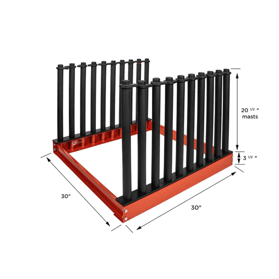 Windshield Rack 9-Slot Heavy Duty WR-9 Powder Coated Steel, Holds Up to 9 Windshields, High-Density Foam & Rubber Padding, Solid Rubber Locks, Mountable to Vans & Truck Beds, 30 x 30 x 24