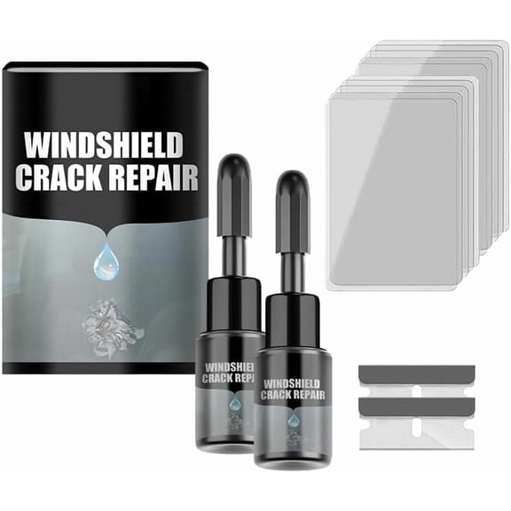 Windshield Repair Kit, Car Windshield Crack & Chip Repair Tool, Quick Fix Auto Glass Repair Kit with Resin for Chips Cracks Bullseye(2pcs)Q