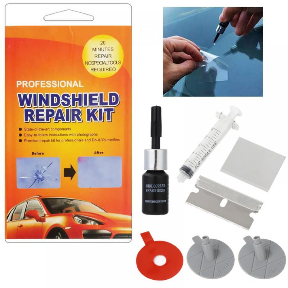 Windshield Repair Kit Cracked Glass Repair Kit to Fix Auto Glass Windshield  Crack Chip Scratch 