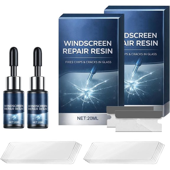 Windshield Repair Kit, DIY Crack & Chip Repair(2-Pack) | Glass repair kit for windshields. Helps repair chips and small cracks with an easy DIY application.