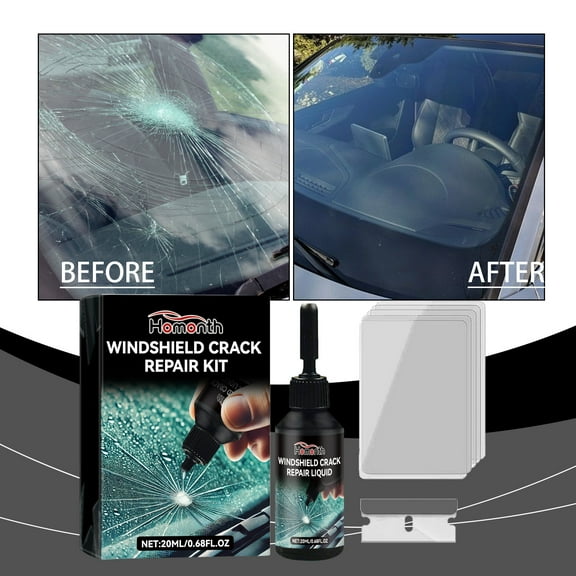 Windshield Repair Kit - Professional Grade Crack & Chip Fix for Car Glass, Long-Lasting Resin, Easy DIY Solution to Stop Crack Spreading & Restore Clarity