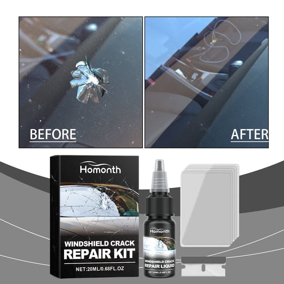 Windshield Repair Kit - Professional Nano Titanium Oxide Strengthened Solution, Fix Cracks & Chips on Car Windshield & Windows, Easy DIY, UV Light & Sunlight Curable, Restores Clarity & Strength