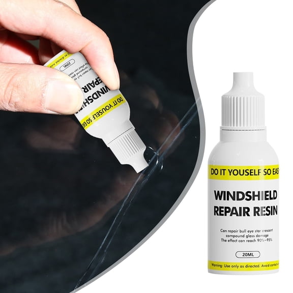 Windshield Repair Kit Resin Crack Repair Fluid High Viscosity Quick Fix Tool Clear Curing Liquid For Auto Glass Damage Restoration(White)