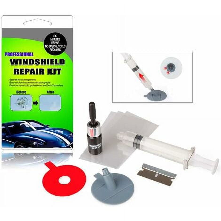 Windshield Repair Kit, Windscreen Windshield Repair Tool Set DIY Car Kit Wind Glass, with Windshield Repair Resin for Windshield Chip Repair, Fix Scratch Chip Blossomir