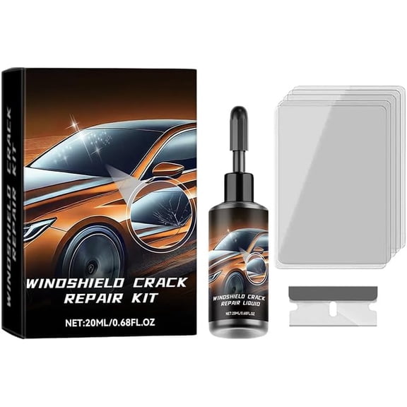 Windshield Repair Kit for Car Glass Cracks with Fast-Curing Resin, Auto Window Fix