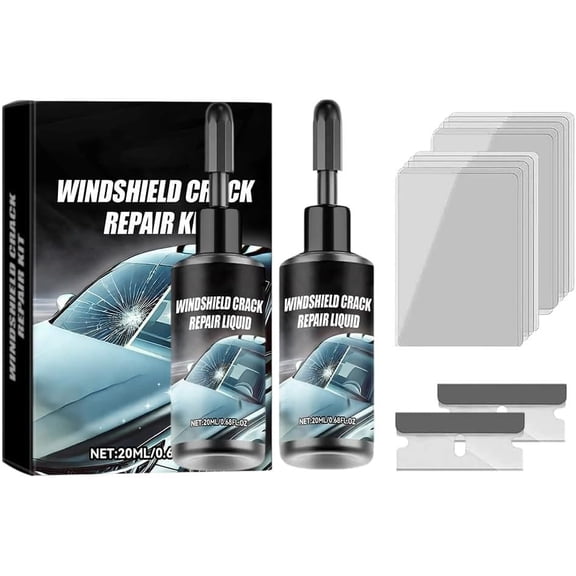 Windshield Repair Kit for Cracks & Chips with 20ml UV Resin, DIY Auto Glass Fix