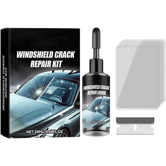 Windshield Repair Kit for Cracks & Chips with 20ml UV Resin, DIY Auto Glass Fix