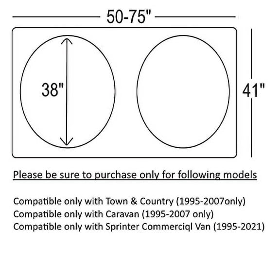 Windshield Shade Compatible with Chrysler Town and Country (1995-2007) Dodge Caravan (1995-2007) Sprinter (1995-2019) Commercial Van (3-X-L)