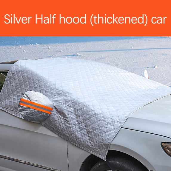 Windshield Snow Cover with Anti-Theft Door Tuck Design and Elastic Wheel Straps, Universal Fit Car Windshield Protector for Winter Ice Snow Frost, Doubles as Camping Mat or Pet Pad