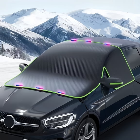 Windshield Snow Cover - Car Windshield Cover for Ice and Snow,Automotive Magnetic Windshield Frost Cover with Side Window and Mirror Protector for Winter Use