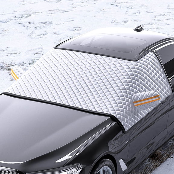 Windshield Snow Cover Car Windshield Cover For Ice And Snow Automotive Magnetism Windshield Frost Cover With Side Window And Protector In Winter Suitable For Most Vehicle Car SUV 175x115 cm Silver