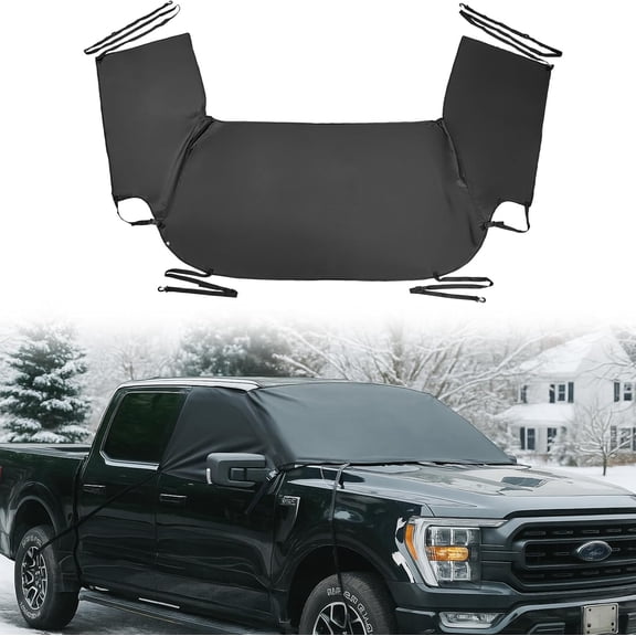 Windshield Snow Cover for Full-Size Truck Extra Large Pickup Windshield Cover for Ice and Snow Compatible with Ford F150 F250, Ram, Silverado, Sierra, Tundra