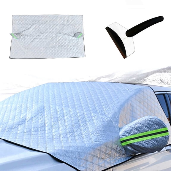 Windshield Snow Cover, Heavy Duty 4 Layers Car Protection Cover for Snow, Ice, Hail, Sun, Frost Defense, Winter Car Accessories for 2020-2025 Seltos, 2006-2025 RAV4, 2006-2025 Explorer
