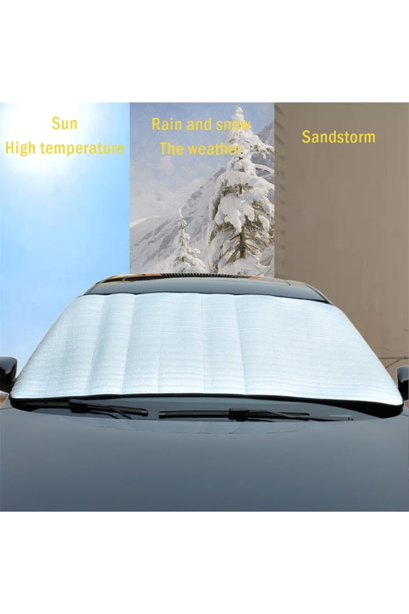 Windshield Snow Cover and Wiper Protector, All-Weather Car Snow Shield, Thermal Ice and Frost Guard, Easy Installation with Anti-Theft Side Panels