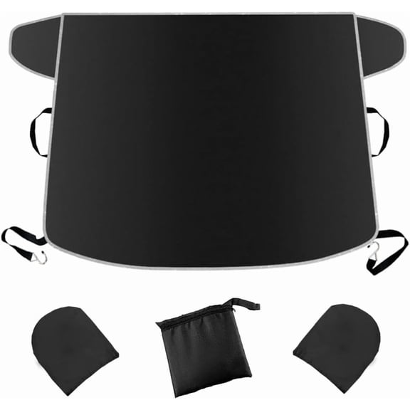 Windshield Snow Cover for Cars, Trucks, Vans - Waterproof, Windproof Winter Frost and Ice Removal Sunshade With Side Mirror Covers