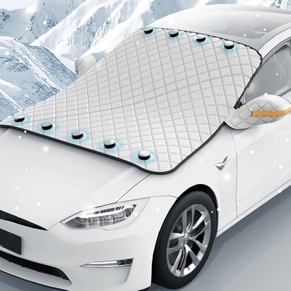 Magnetic Windshield Snow Cover with Aluminum Foil Car Cover Surface, All Weather Protection and Nine Magnets for Universal Windshield Cover Use