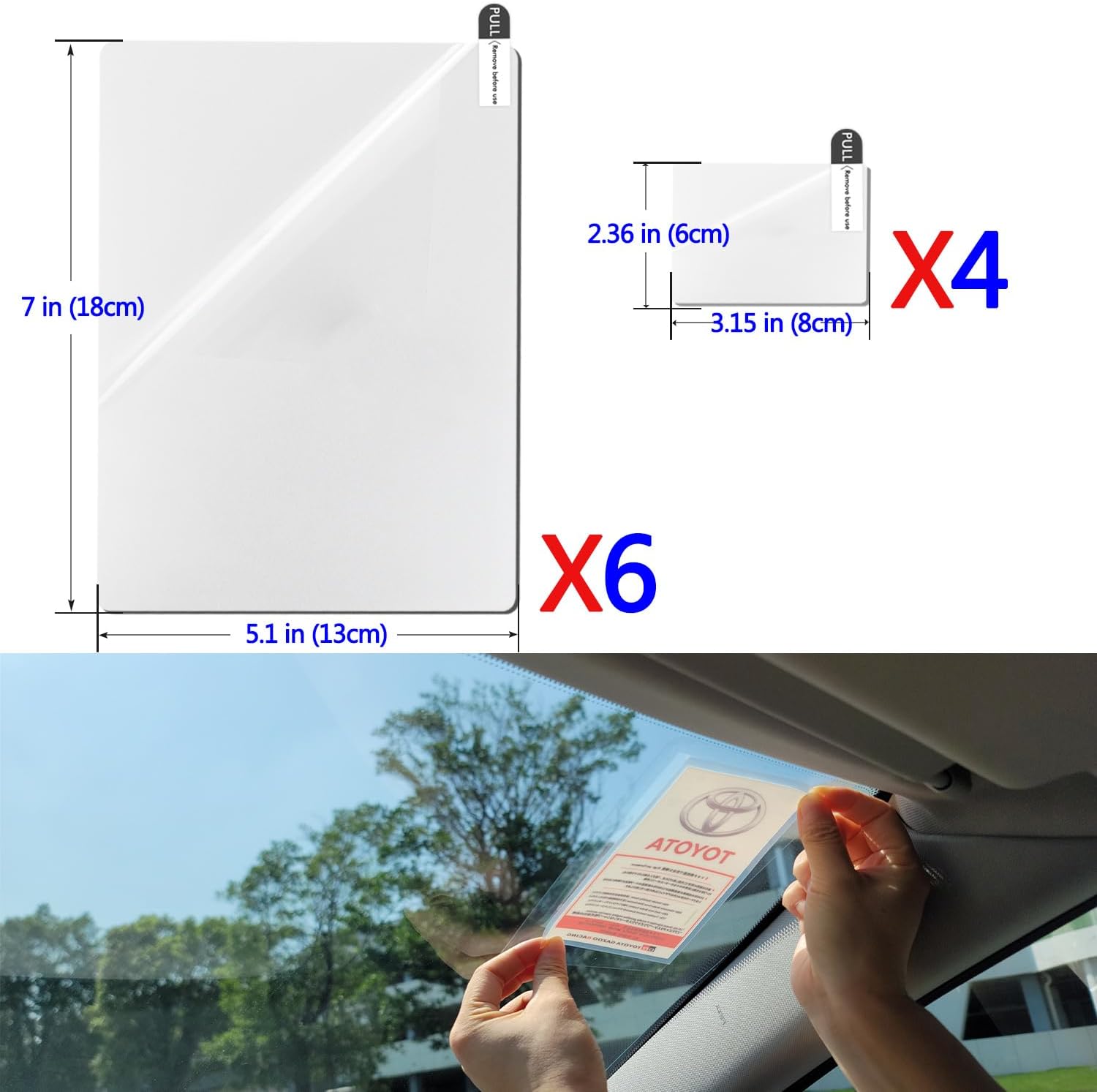 Repositionable Adhesive 4x6 Transparent Windshield Sticker Applicator ...