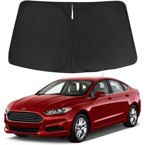 Windshield Sun Shade for 2013-2021 Fo-rd Fusion Accessories, Foldable Window Sunshade Sun Visor Protector, Front Windshield Sunshade Sun Shield Blocks UV Rays Heat