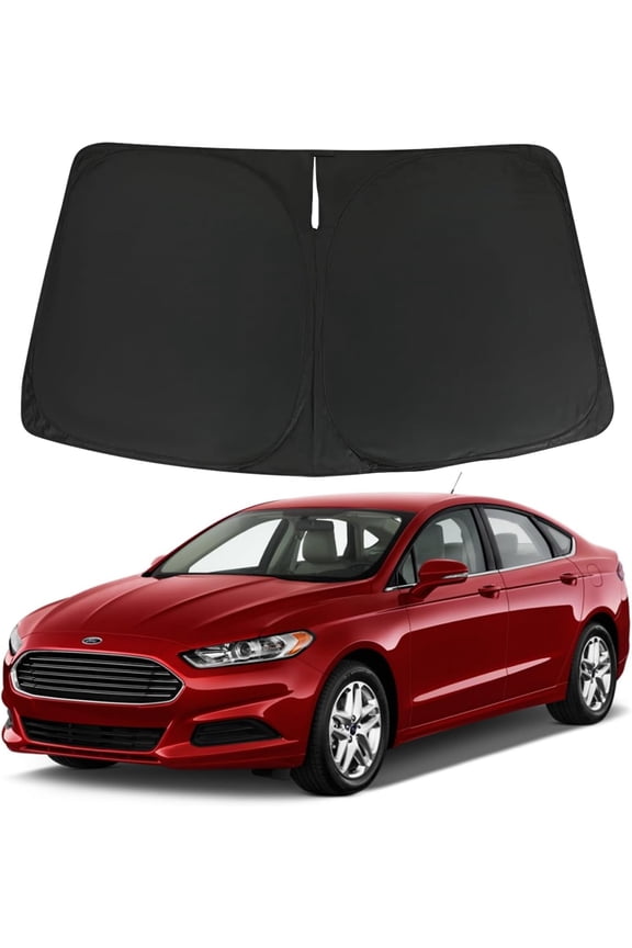 Windshield Sun Shade for 2013-2021 Fo-rd Fusion Accessories, Foldable Window Sunshade Sun Visor Protector, Front Windshield Sunshade Sun Shield Blocks UV Rays Heat