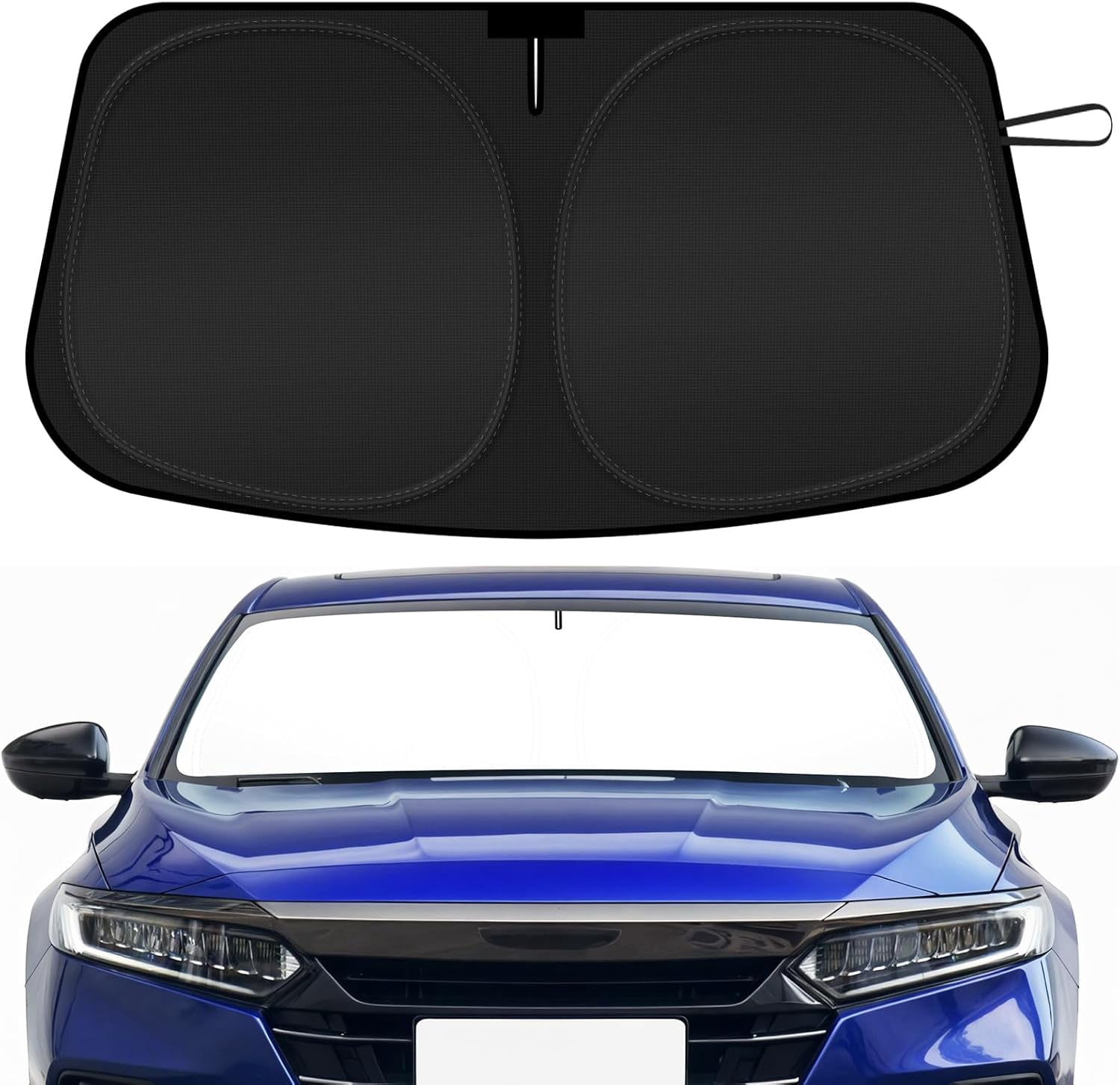 Custom Fit Windshield Sun Shade For 2018-2022 Honda Accord – Foldable Sunshade Protector Blocks UV Rays, Keeps Car Cooler