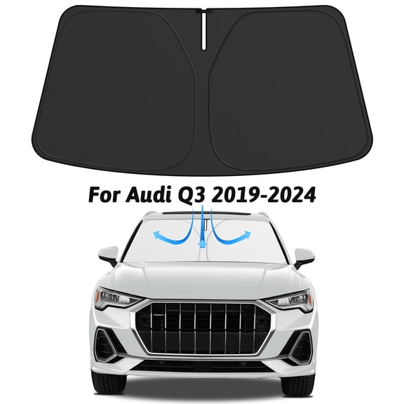 Windshield Sun Shade 2025 Upgrade Front Car Shades, Foldable Sun Shade Protector Fit for Audi Q3 2019 2020 2021 2022 2023 2024 2025