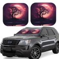 thumbnail image 1 of Windshield Sun Shade, Artistic Fiery Red Moon Foldable Car Sun Shade Windshield for Front, 2 Pieces, 1 of 7
