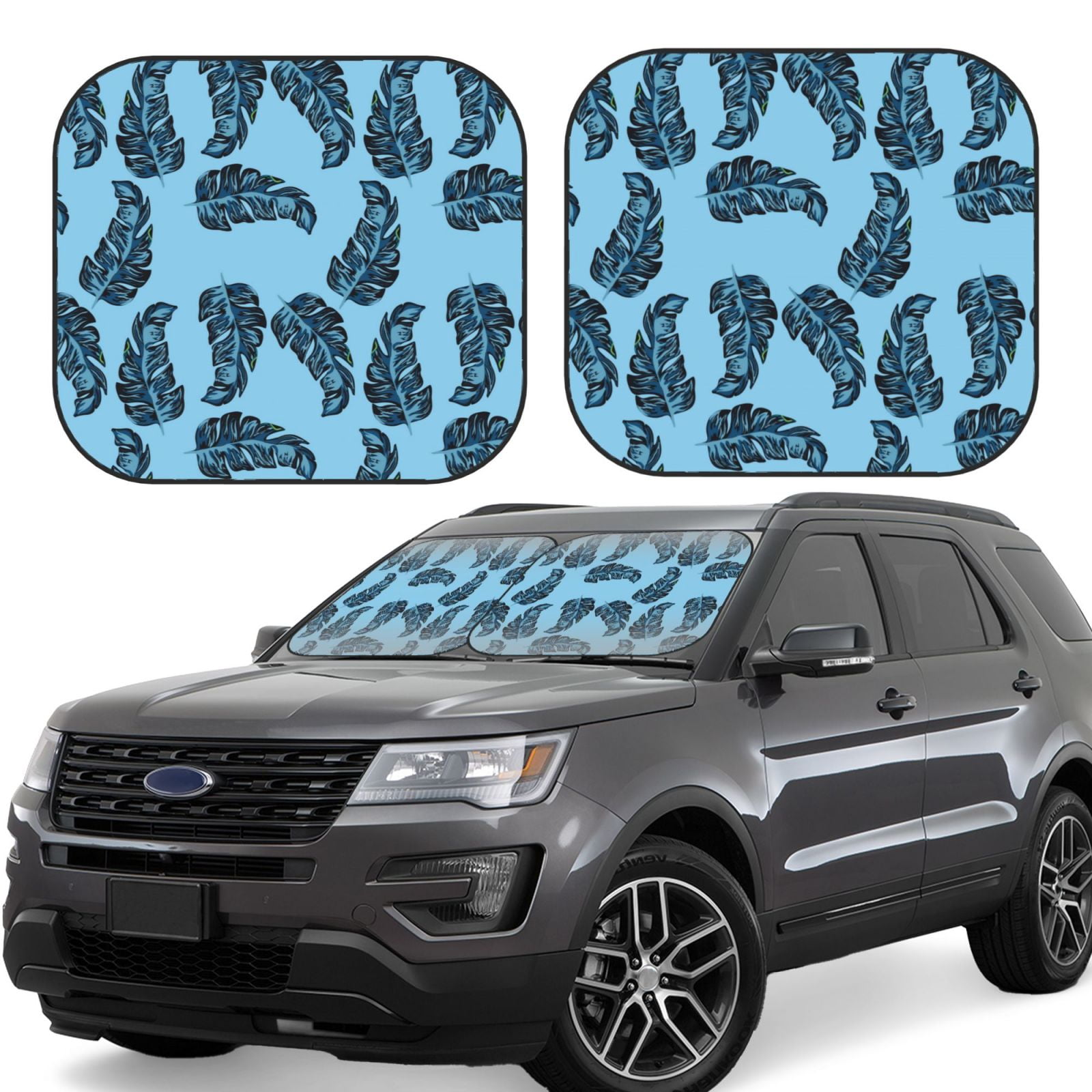 Chimp Monkey Banana Pattern Print Car Sun Shade